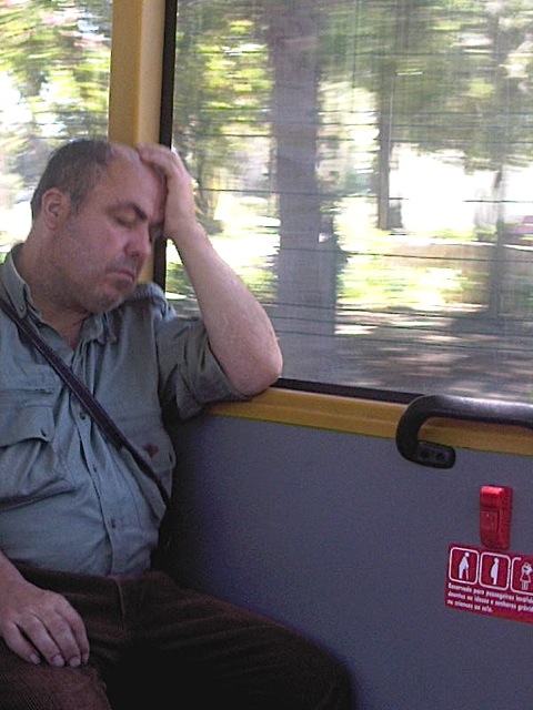 hommer qui dort bus